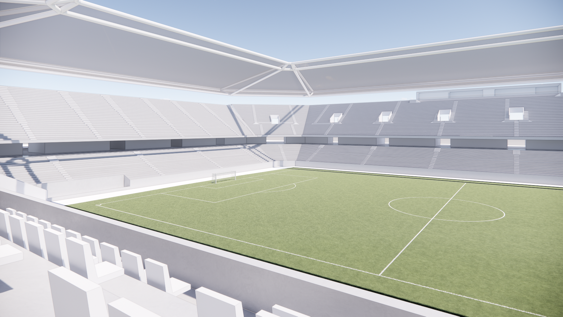 Perpsektive 01_Ecke_Mit Dach FCN Stadion der Zukunft Bauplan Ansicht innen